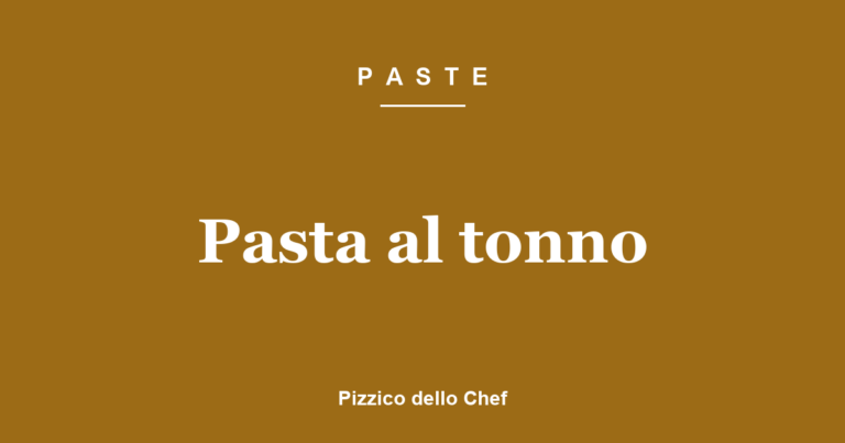 Pasta al tonno