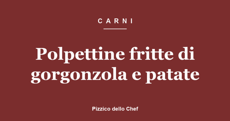 Polpettine fritte di gorgonzola e patate