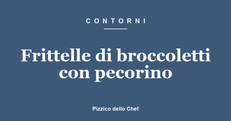 Frittelle di broccoletti con pecorino