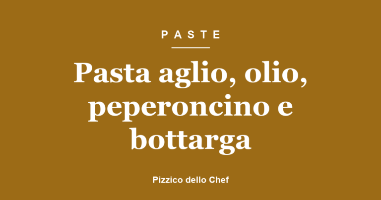 Pasta aglio, olio, peperoncino e bottarga