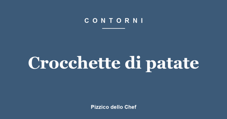 Crocchette di patate