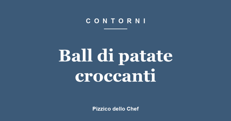 Ball di patate croccanti