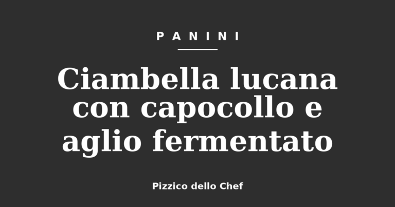 Ciambella lucana con capocollo e aglio fermentato
