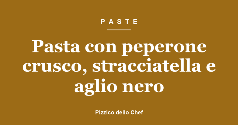 Pasta con peperone crusco, stracciatella e aglio nero