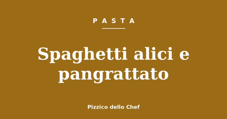 Spaghetti alici e pangrattato