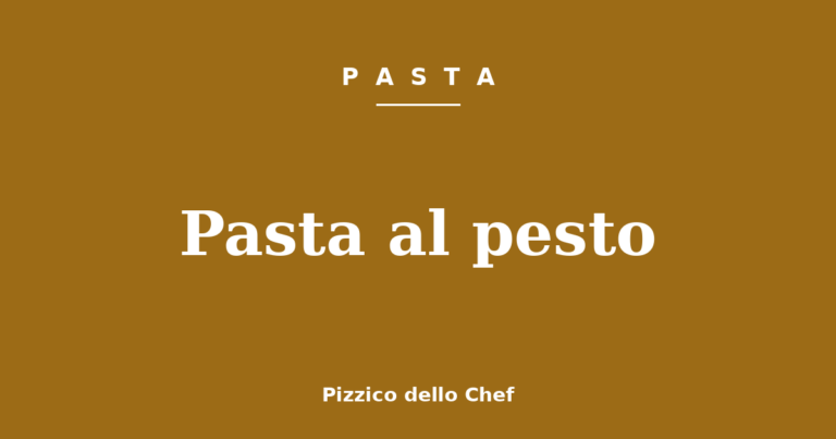 Pasta al pesto