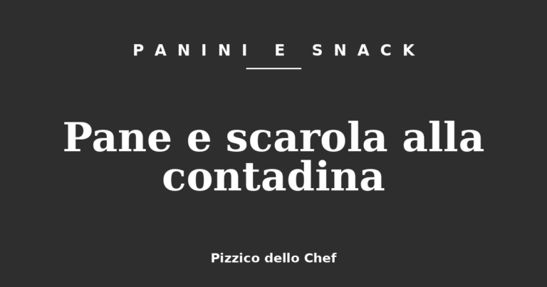Pane e scarola alla contadina