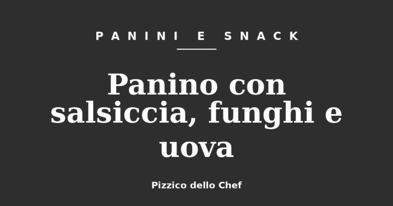 Panino con salsiccia, funghi e uova